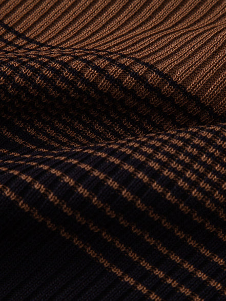 Striped Gradient Knitted Polo Shirt & Slim Fit Tapered Trousers