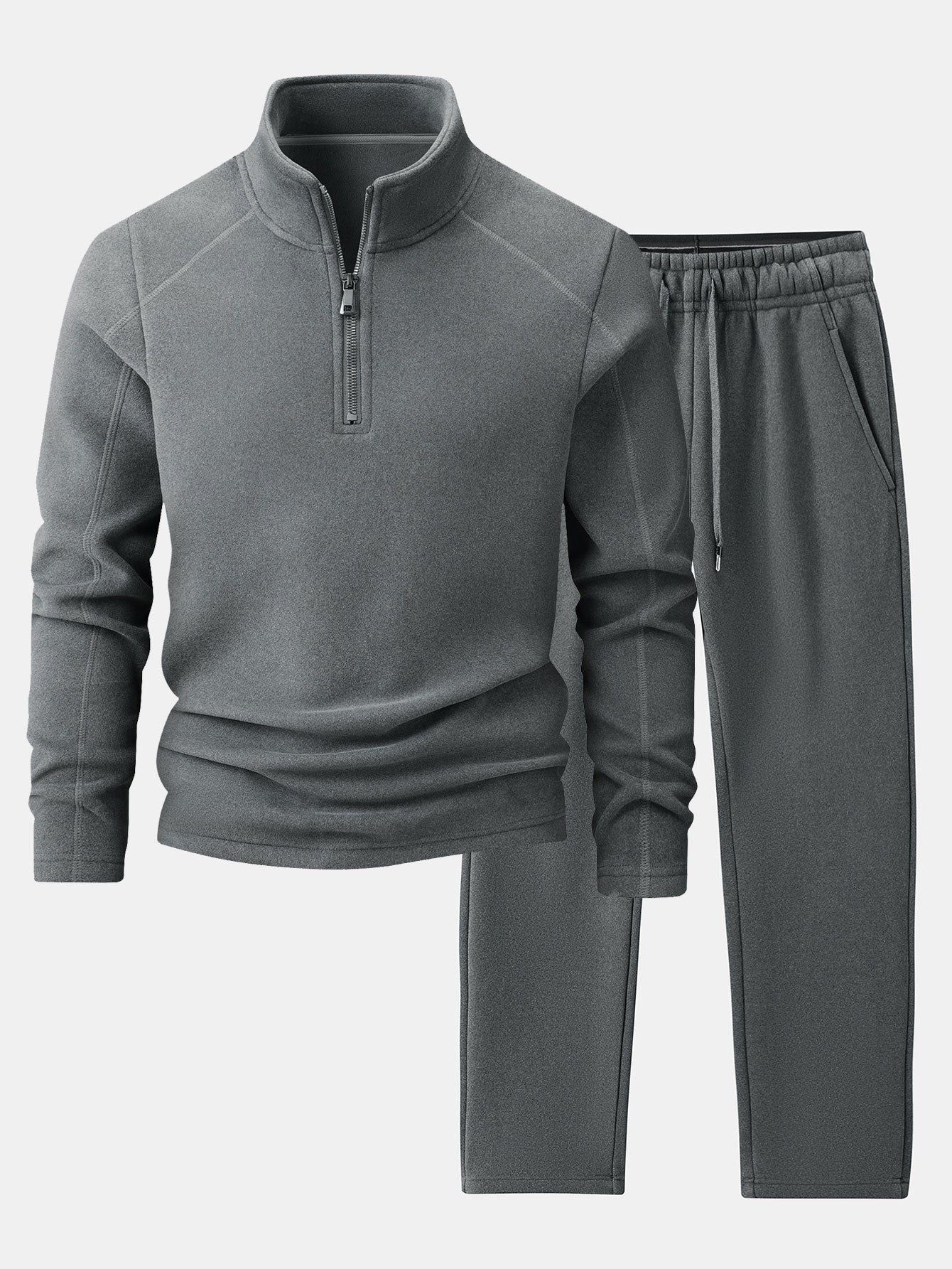 Quarter-Zip Fleece Sweatshirt & Polar Fleece Straight Leg Pants