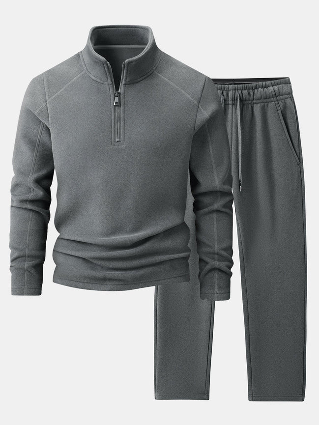 Quarter-Zip Fleece Sweatshirt & Polar Fleece Straight Leg Pants