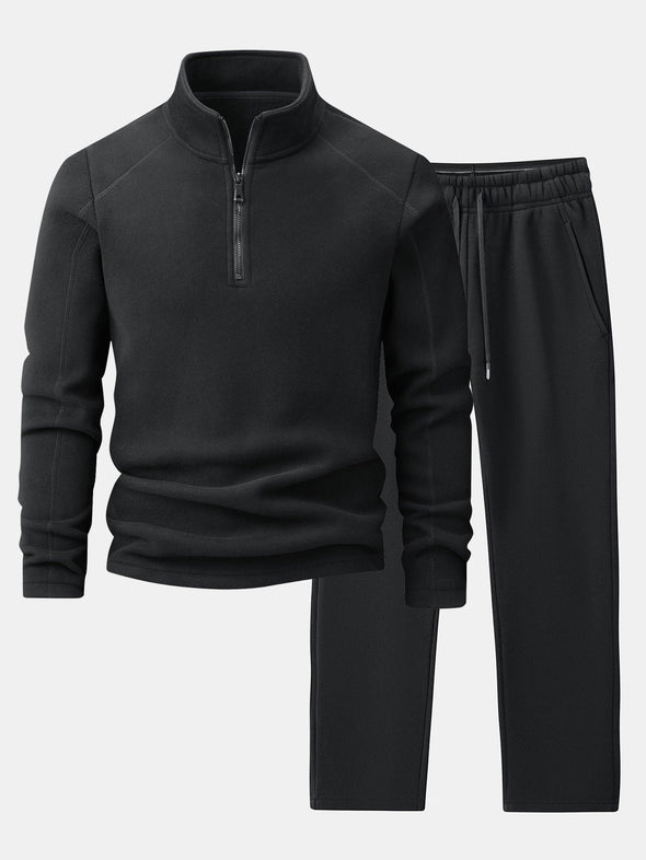 Quarter-Zip Fleece Sweatshirt & Polar Fleece Straight Leg Pants