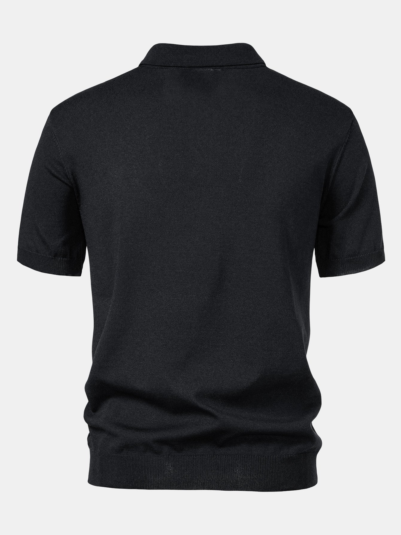 Stripe Jacquard Knit Polo Shirt & Straight Leg Ribbed Pants