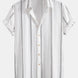Geometric Striped Jacquard Button Up Shirt & Crinkle Textured Straight Leg Pants
