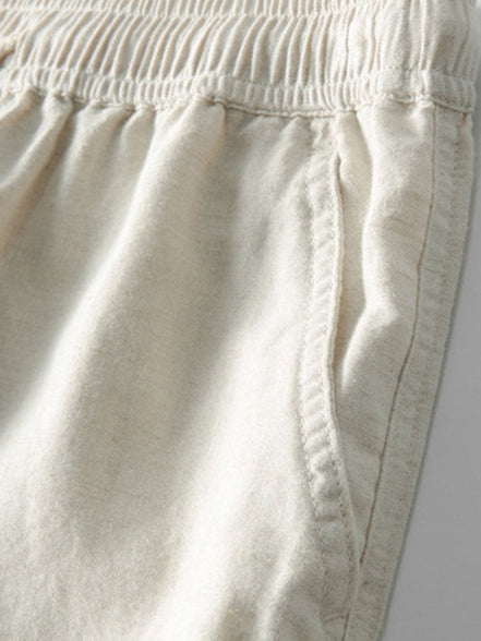 Stripe Crochet Button Up Shirt & Straight Leg Linen Pants