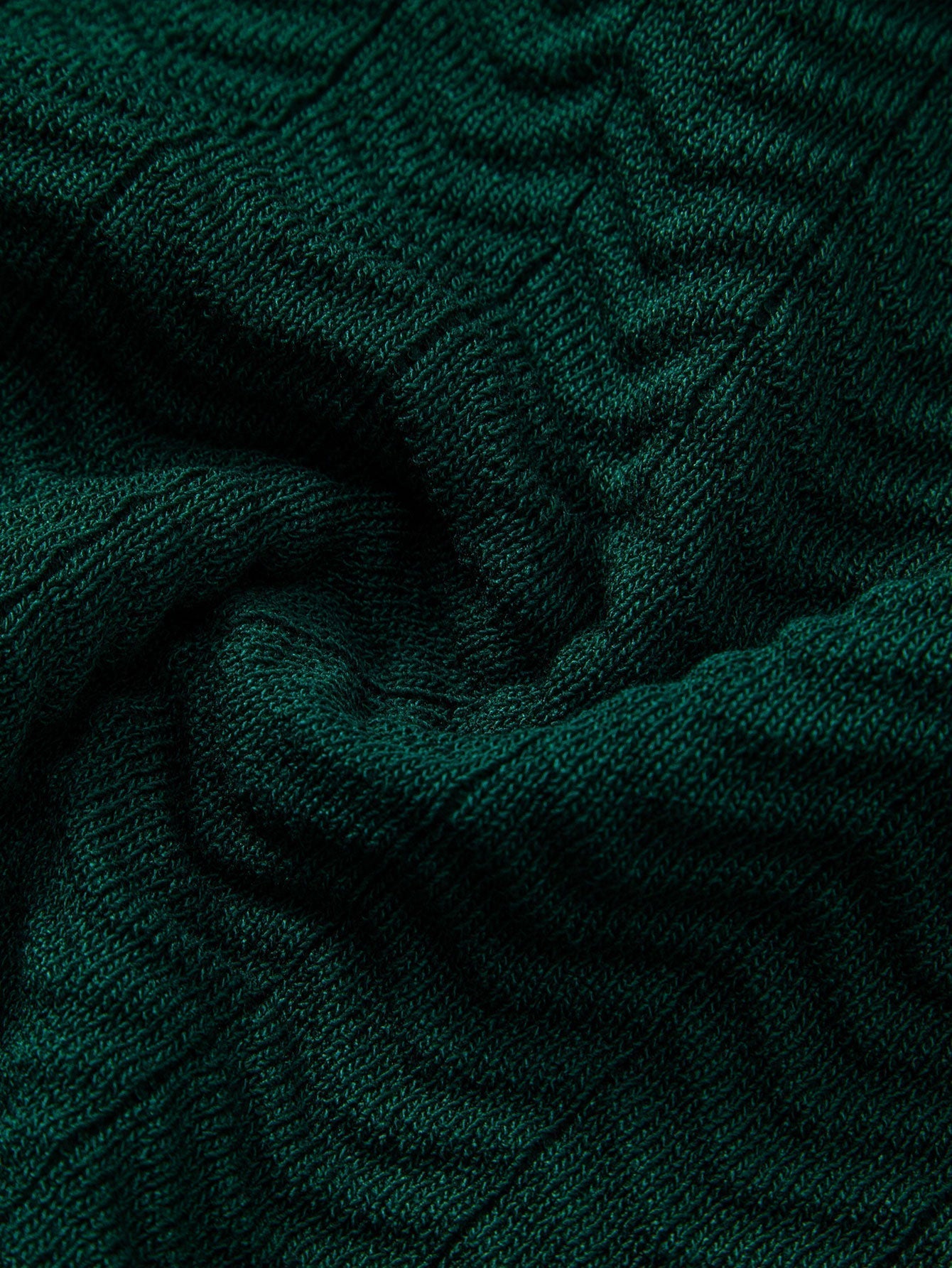 Texture Contrast Knitted V Neck Polo Shirt & Straight Leg Ribbed Pants