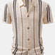 Stripe Crochet Button Up Shirt & Straight Leg Linen Pants